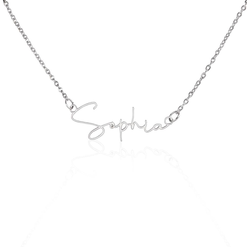 Custom SIGNATURE Style Name Necklace Stainless Steel or 18K yellow GOLD finish