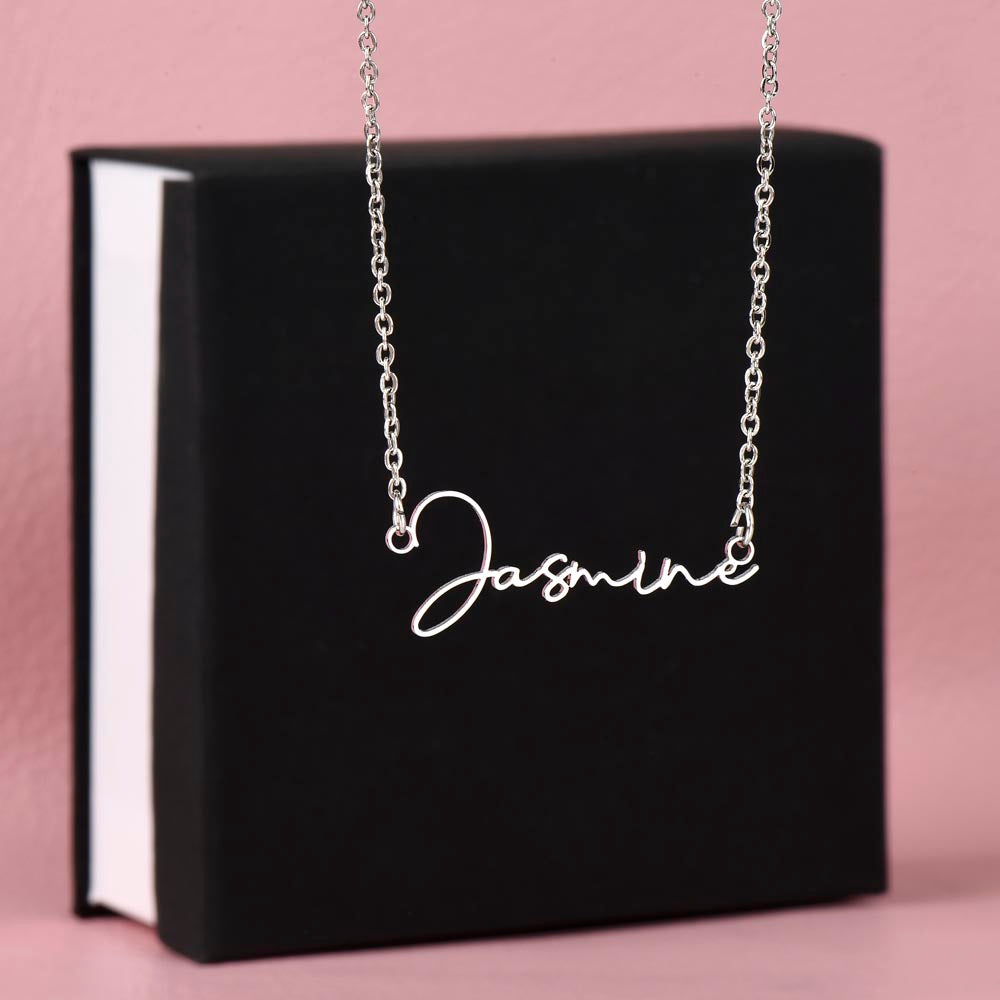 Custom SIGNATURE Style Name Necklace Stainless Steel or 18K yellow GOLD finish
