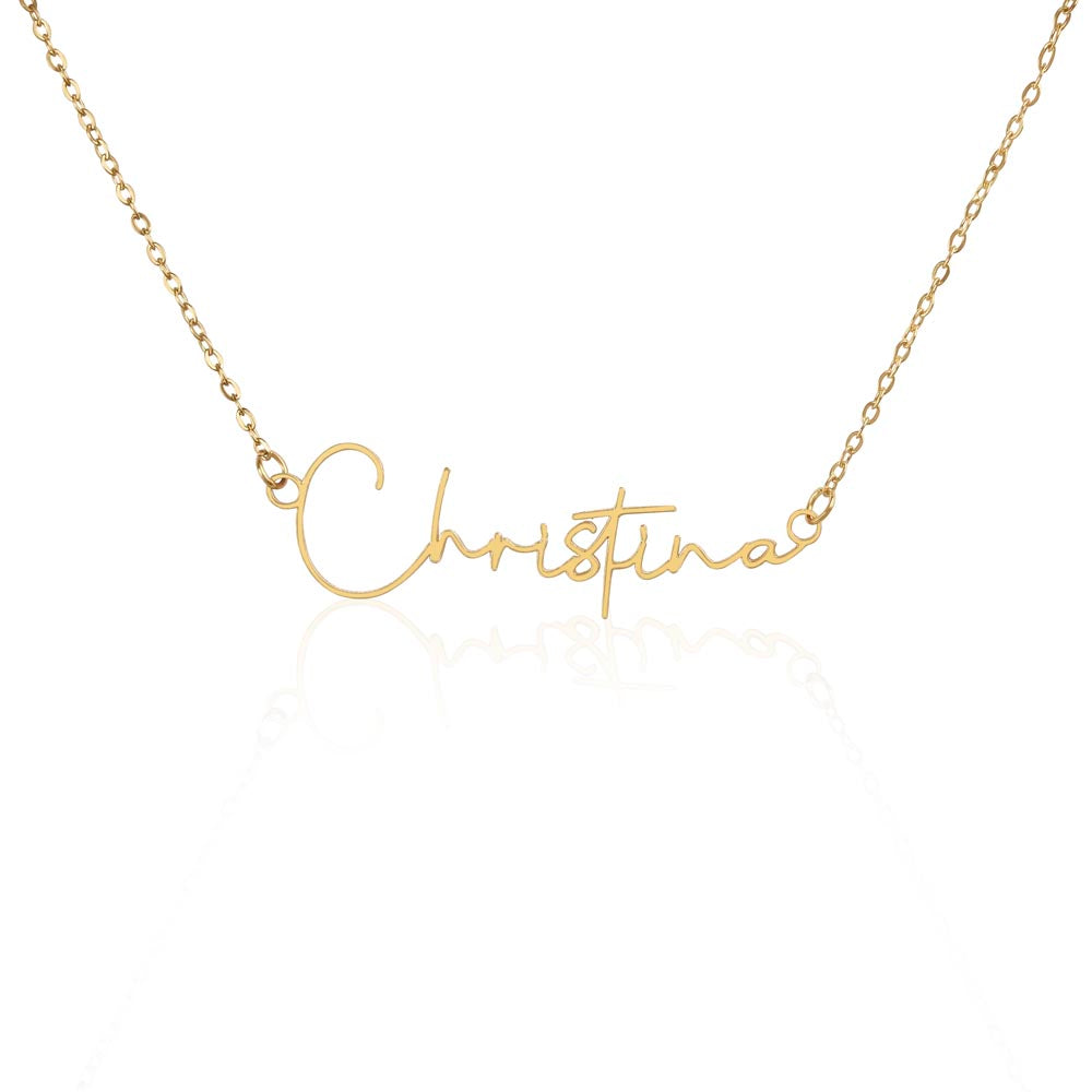 Custom SIGNATURE Style Name Necklace Stainless Steel or 18K yellow GOLD finish