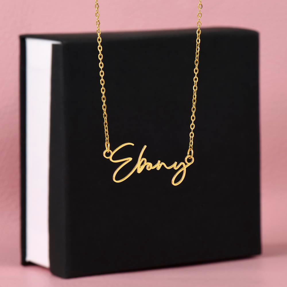 Custom SIGNATURE Style Name Necklace Stainless Steel or 18K yellow GOLD finish
