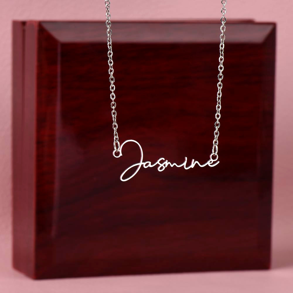 Custom SIGNATURE Style Name Necklace Stainless Steel or 18K yellow GOLD finish