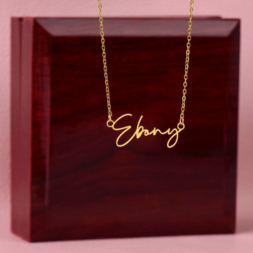 Custom SIGNATURE Style Name Necklace Stainless Steel or 18K yellow GOLD finish